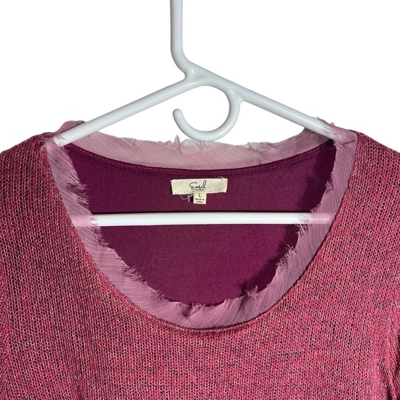 Easel Pink/Purple Tiered Knit Sweater Tunic, Large - Picture 3 of 7